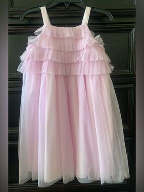 Cat & Jack Pink Tulle Ruffle Girls Dress